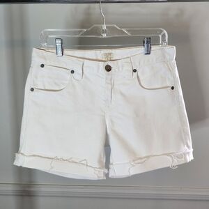 J. Crew Mid Rise Basic Cut Offs White Denim Shorts